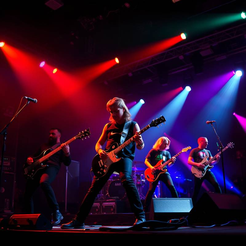 Banda de rock se apresentando